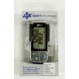 Ozeri 4x3 Sport Digital Pedometer Silver Black Tri-Axis Motion Sensor